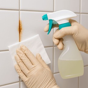 Как спокойно вернуть блеск плитке в ванной после ржавых пятен