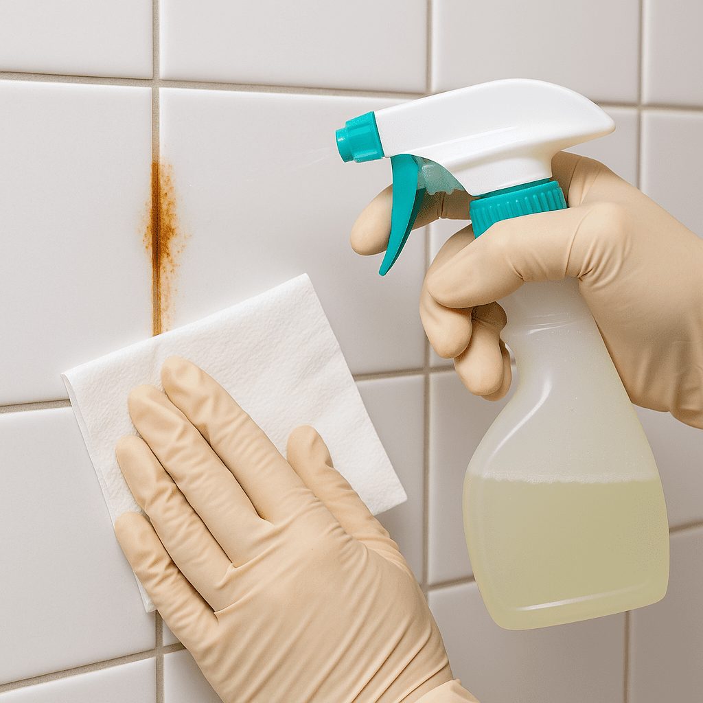 Как спокойно вернуть блеск плитке в ванной после ржавых пятен