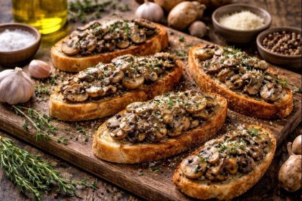 Брускетты с грибами и тимьяном: закуска, которая покоряет всех