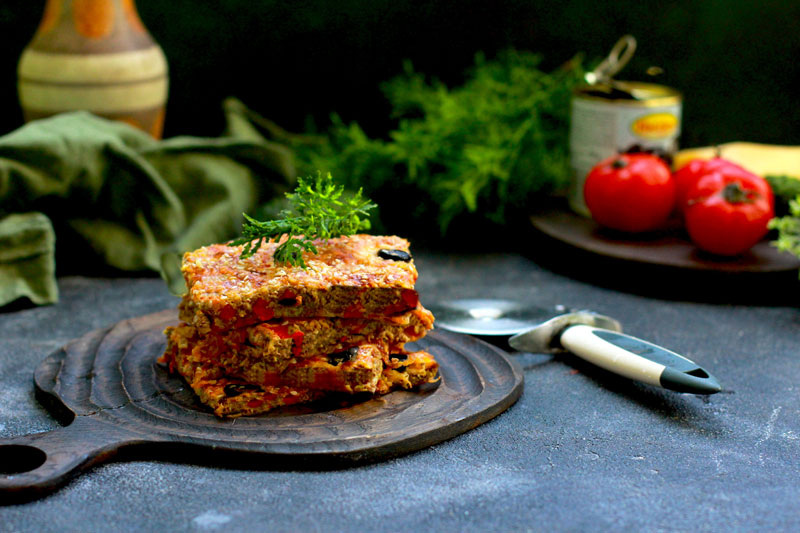 Овощная лепешка с фаршем и сыром: вкусно и без муки