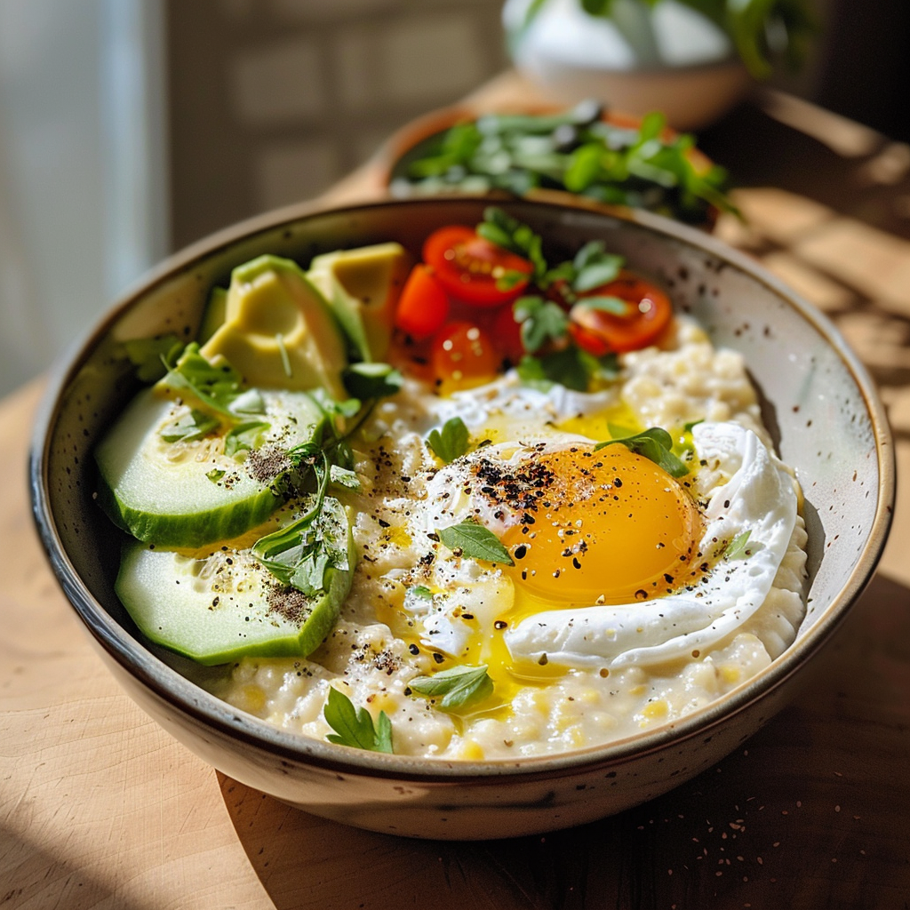 Новый взгляд на кукурузную кашу: авокадо и яйцо-пашот