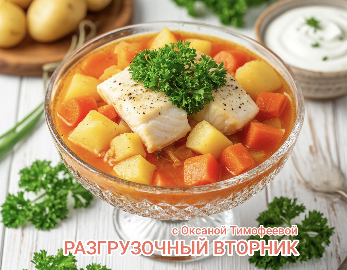 Разгрузочный вторник: Треска с овощами для здоровья