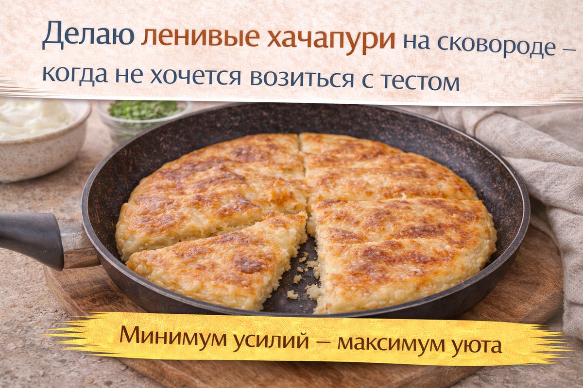 Ленивые хачапури на сковороде: просто и вкусно